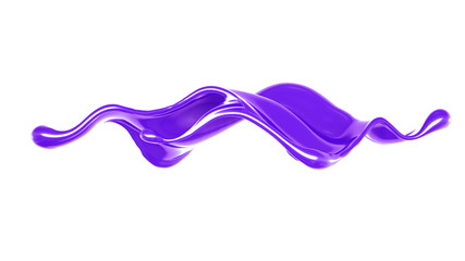 Splash of thick purple liquid. 3d illustration, 3d rendering.