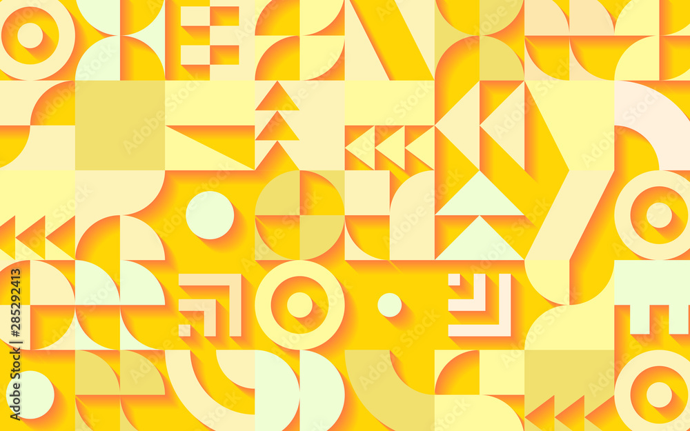 Poster Geometric retro pattern with 30s styled shapes