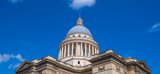 The Pantheon building in the Latin Quarter in Paris France, famous monument during Bastille Day
