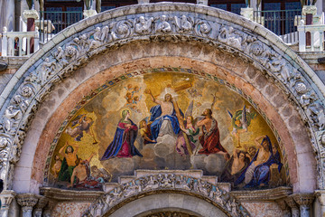 Fototapeta premium Last Judgment mosaic from 1836 on Basilica di San Marco in Venice, Italy