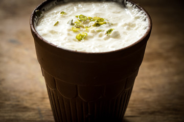 Authentic Indian cold drink made up of curd, milk & malai called Lassi