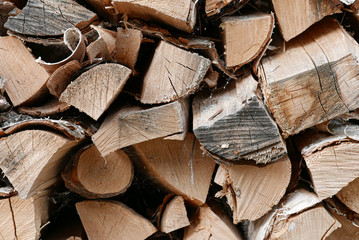 Beautiful stack of firewood as a background