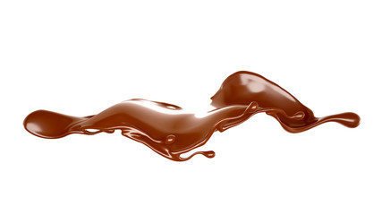 Splash of chocolate 3d illustration, 3d rendering.