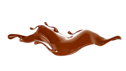 Splash of chocolate 3d illustration, 3d rendering.