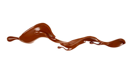 Splash of chocolate 3d illustration, 3d rendering.