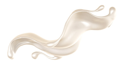 Splash of thick white liquid, milk. 3d illustration, 3d rendering. - obrazy, fototapety, plakaty