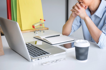 Woman using credit card register security code payments online shopping and customer service network connection market, using technology on laptop, Internet Online shopping or banking concept