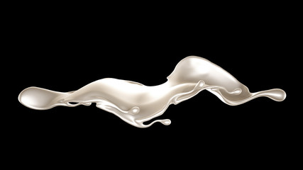 Obraz premium Splash of thick white liquid, milk. 3d illustration, 3d rendering.