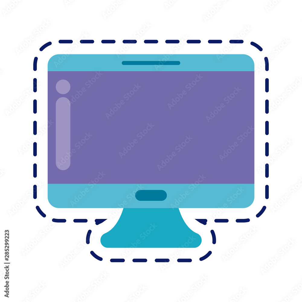 Poster patch of desktop computer isolated icon