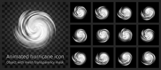 Animated Hurricane Icon with transparency