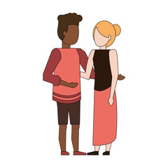 couple love young relationship cartoon