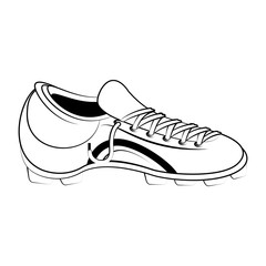 Soccer football boot footwear equipment in black and white