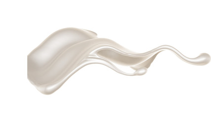 Splash of thick white liquid, milk. 3d illustration, 3d rendering.