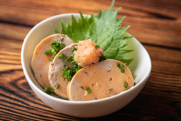 japanese Ankimo, monkfish liver with ponzu sauce