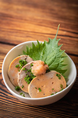 japanese Ankimo, monkfish liver with ponzu sauce