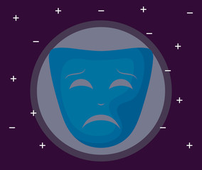 mask theater traditional isolated icon
