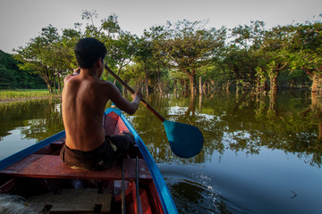 traditional fishermen in indigenous territory and protected area on the Tapajós River, Amazon - Brazil