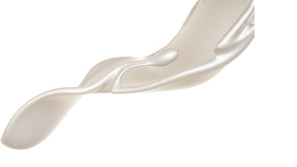 Splash of thick white liquid, milk. 3d illustration, 3d rendering.