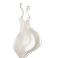 Obraz premium Splash of thick white liquid, milk. 3d illustration, 3d rendering.