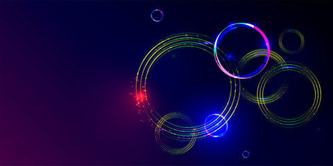 Dark retro futuristic art neon abstraction background cosmos new art 3d starry sky glowing galaxy