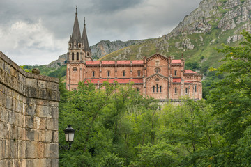 Covadonga Monastery in the Picos de Europa (Asturias, Spain)