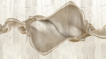 Splash of thick white liquid, milk. 3d illustration, 3d rendering.