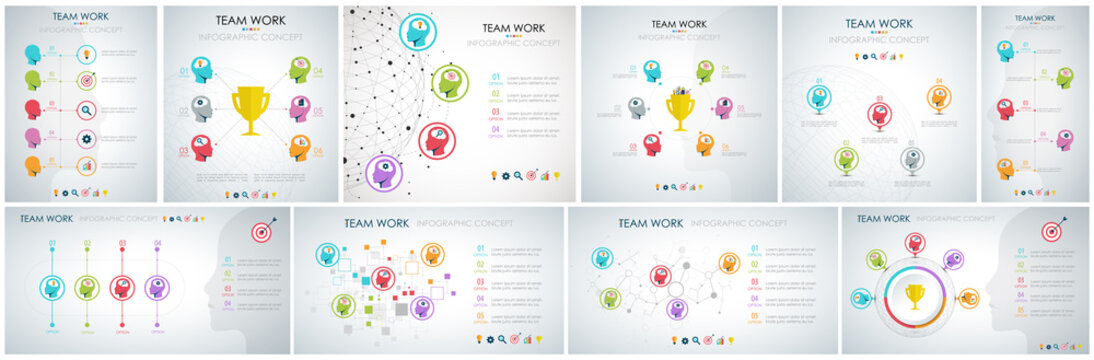 Set of Info graphic teamwork. Business concept.