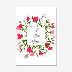 Elegant floral invite set, modern card in rose eustoma