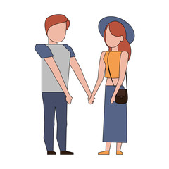 Obraz premium couple love young relationship cartoon
