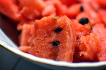 Slices of watermelon close up