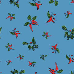 hot chili pepper seamless repeat pattern