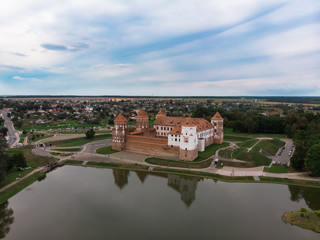Fototapeta na wymiar Mir, Belarus. August, 2019. The old red castle of Mir, Belarus, Minsk. Popular tourist place. Museum.