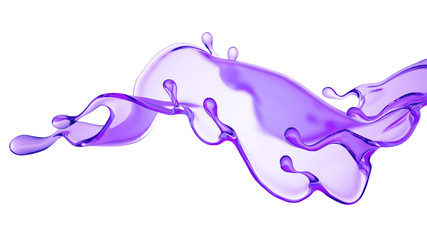 Obraz na płótnie Canvas Splash of thick purple liquid. 3d illustration, 3d rendering.