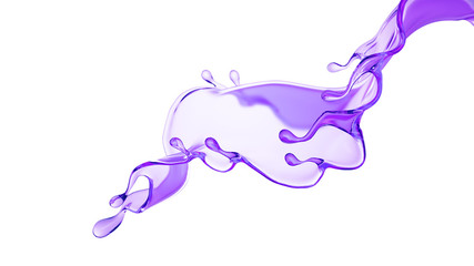 Fototapeta premium Splash of thick purple liquid. 3d illustration, 3d rendering.