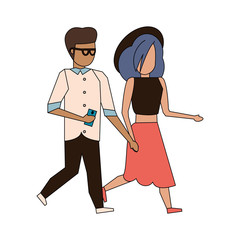 couple love young relationship cartoon