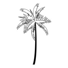 Obraz premium tropical summer relax holiday cartoon in black and white