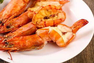 Grilled tiger prawn
