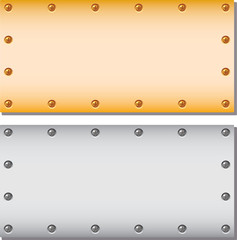 Vector image of metal signboards for messages