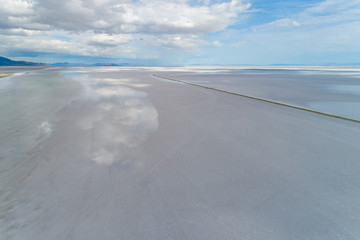 Aerial view of the bonneville salt flats near salt lake city, Utah