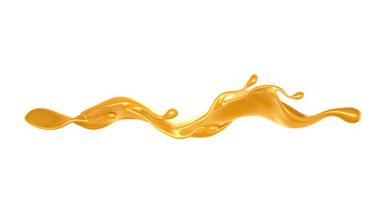 Caramel splash. 3d illustration, 3d rendering.