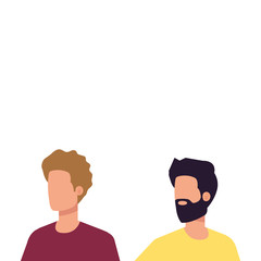 young and casual men characters