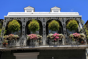 Historical buildings in French Quarter of New Orleans