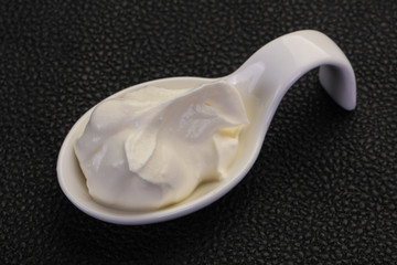 Sour cream in the bowl