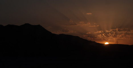 sunset in mountains