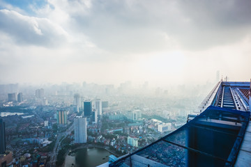 Panorama of Hanoi from the roof of a skyscraper. Vietnam
