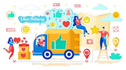 Hearts Delivery Concept, Social Media Marketing.