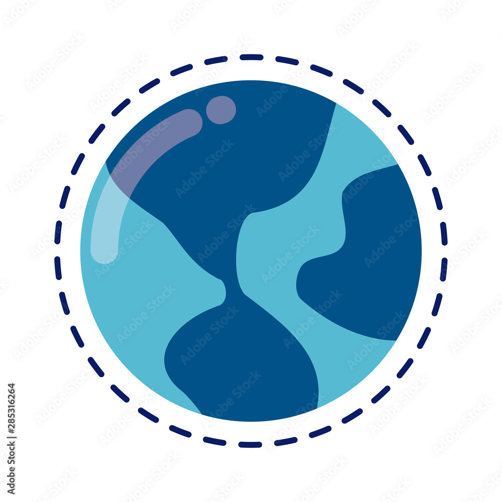 Poster patch of world planet earth isolated icon