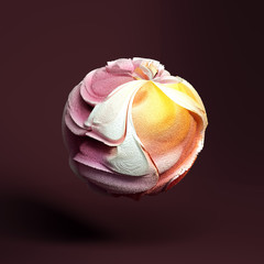 Volume, abstract, relief form. 3d illustration, 3d rendering.