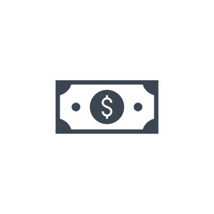 Dollar Flat related vector glyph icon.