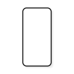 Smartphone mockup with empty touch screen, new model phone